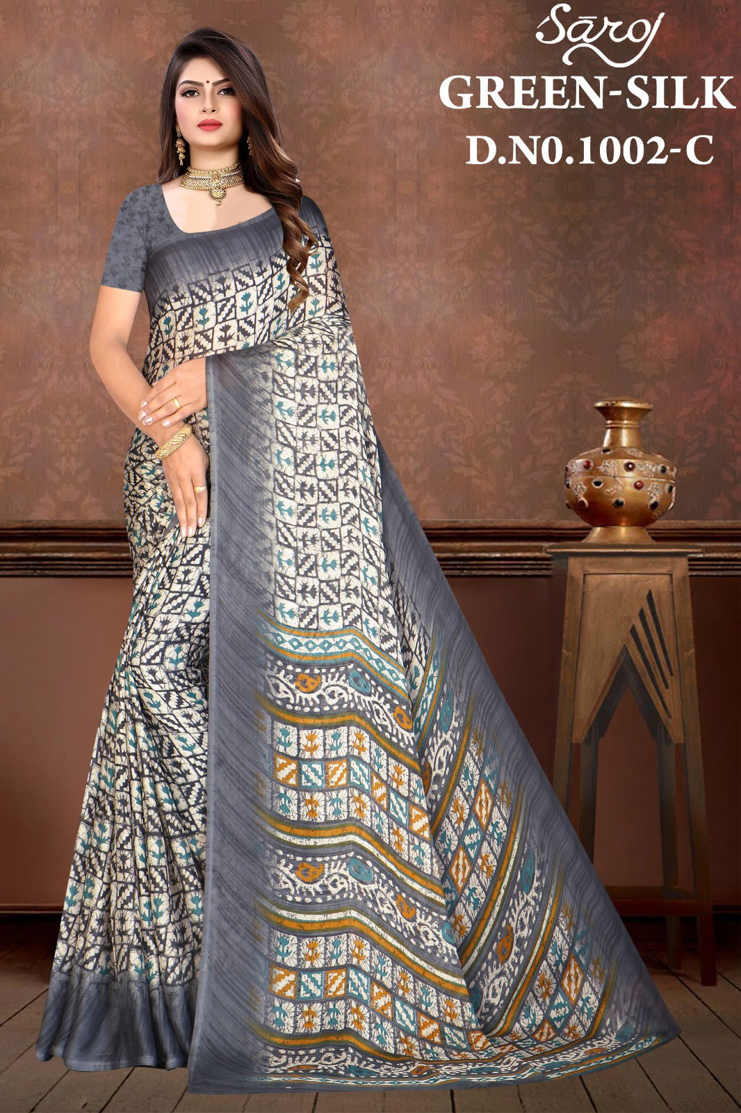 Saroj Green Silk 2 Daily Wear Printed Sarees Catalog
